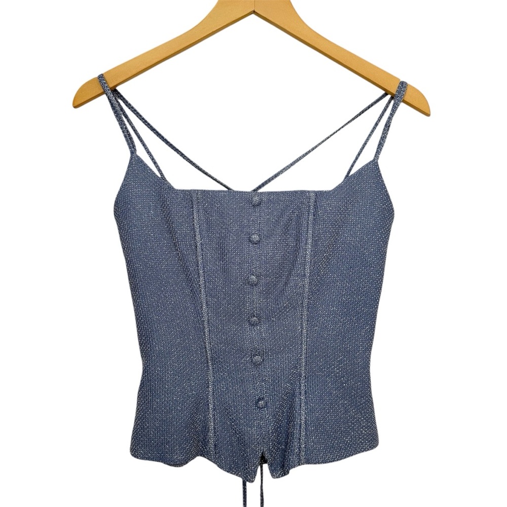 Vintage Y2K Sparkle Corset Style Top